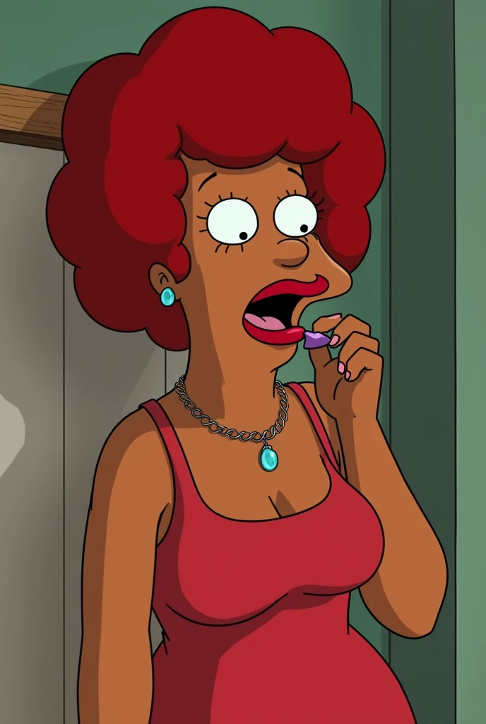 score_9, score_8_up, score_7_up, ((high quality:1.2)), 8k, extremely detailed, ((High detail:1.2)), Lisa Simpson_\(The simpsons\), a girl with 18 years old, (busty), ((deepthroat in her brother)), BREAK,