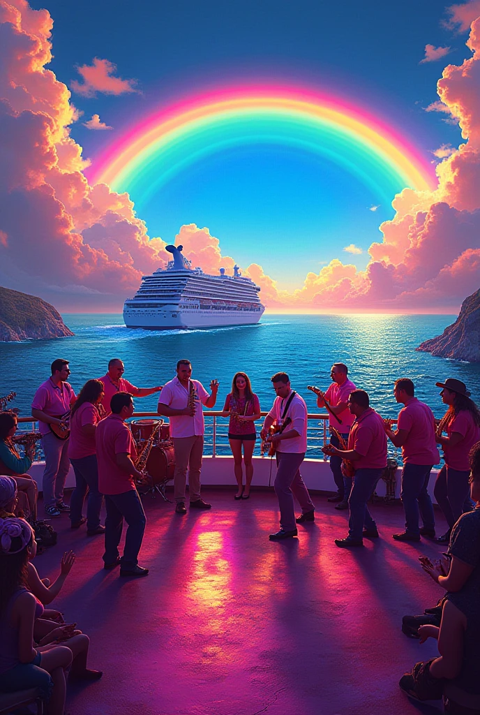 DJ FRANK JR and DJ FROSTI needs an artwork for a club event, the Name is LOVE ON DECKS, the name of this 80's and 90's party is a pun of cruise ship and DJ turn tables. Includ a goth punk couple