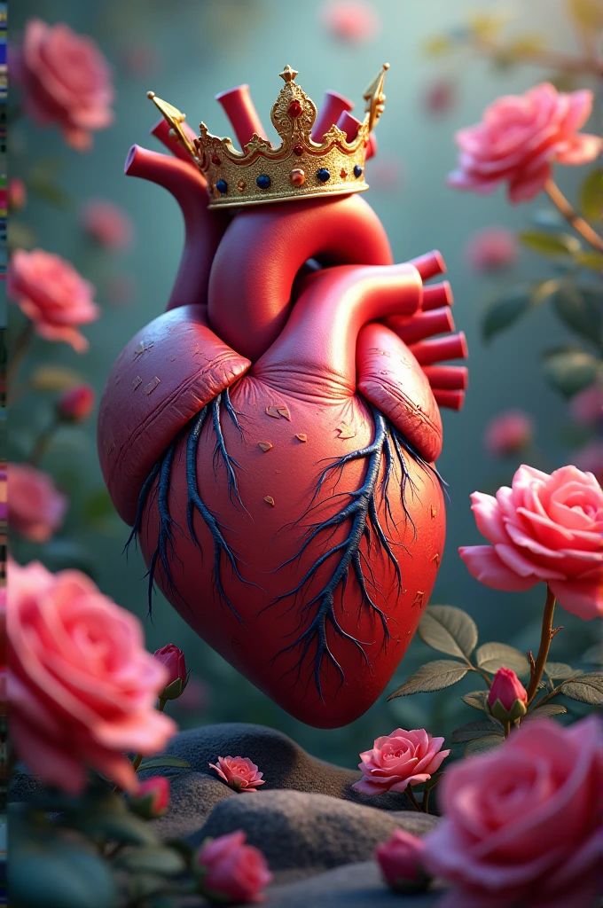 A heart with a crown above.