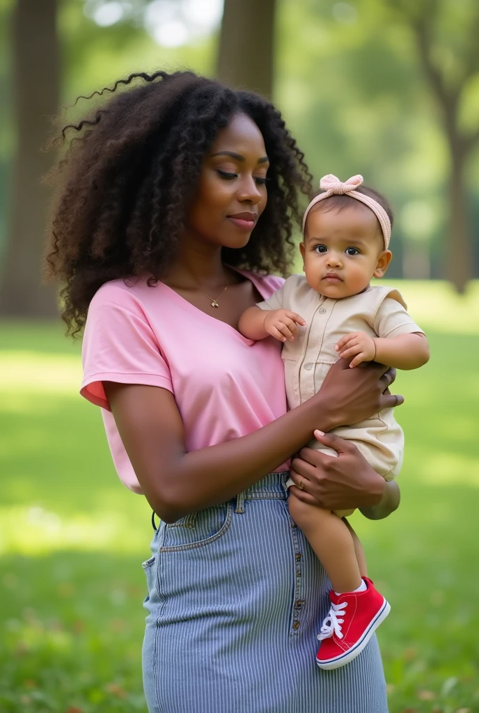 Negroid、female、Holding a baby