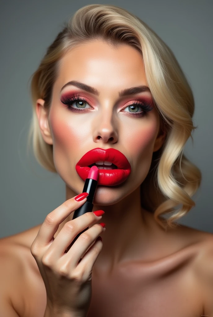 close up of woman's mouth breathing, sexy, red lights, sufffocating