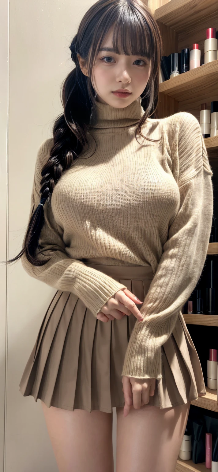 (8k、RAW Photos、highest quality、masterpiece:1.2)、(Realistic、Realistic)、1 girl、((wearing miniskirt, (Flirtingly lifting her skirt to show her panties:1.3)、Large Breasts))、Lots of eyelashes、Glowing eyelids、(((skeletally correct)))、smile、This photo will awaken boys to sex、(((Wearing lingerie)))(((Standing and flipping up her skirt、Showing panties to the camera)))、(((Lifting the skirt higher and higher,、Show your panties to the camera)))