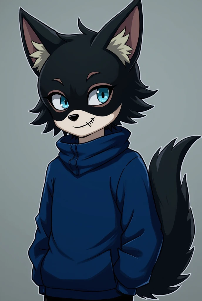 best qualtiy,hairy pubic,Ultra-fine fur,黑The eye,独奏,shaggy male,underage,Full Body Furry,Fluffy fur,Black color hair,White paws,Blue-white fur,nakeness,grey ears,Gradient hair,multicolored hair,Black glasses,Fluffy tail,red striped,short detailed hair,Blunt bangs,hooding,Nudy,hyper cute face