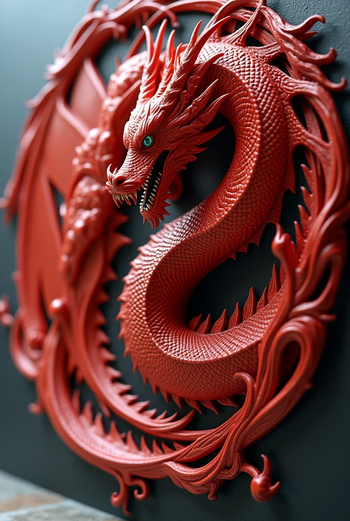 THE EMBLEM that represents a RED Dragon,representing war and CRIMES.