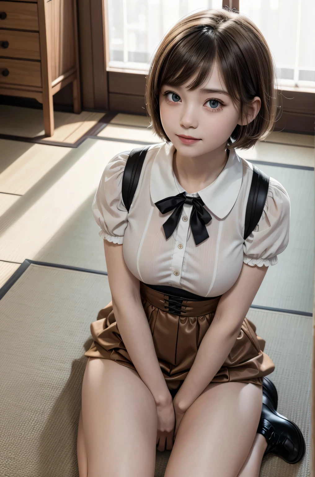 (photorealistic:1.6),(High resolution:1.6),(solo, one girl:1.5),(cute girl),(Japanese:1.3),(Preteen:1.1),(Dark blonde Hair:1.4),(short mini bob hairstyle:1.1),(sweet smelling girl),chuuChloe,(Bangs Bangs:1.3),(Shy girl:1.5),(glimpse panties:1.3),(Lifted Skirt:1.4),(showing panties:1.4),(choker:1.2),(studded leather wristband:1.1),(White Low-Leg Thong:1.3),(punk style clothes),(graffiti on wall:1.3),(pleats skirt),(Frill lace blouse:1.3),(Front lighting),(Brightened up photo),(Color tights),(Kabukicho, Tokyo)