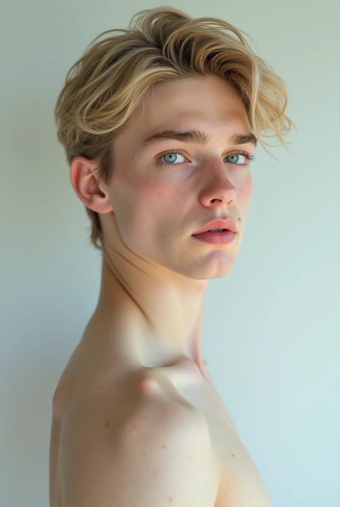 Young naked blonde czech boy with foreskin