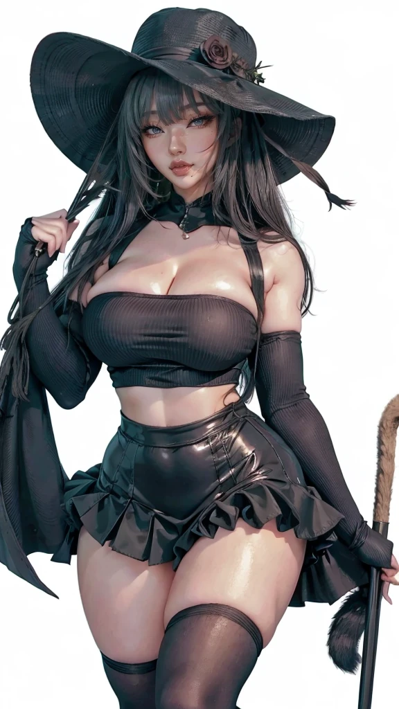 sexy necromancer looking like sophiedee summoning green smoke, tiny waist and oily body, overcast lighting, ultrahighres 8k wallpapers, inferno landscape, photorealistic