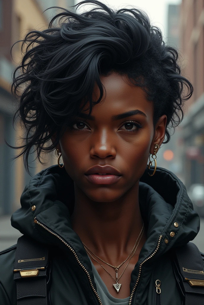 arafed woman with a backpack and a backpack in the snow, young black woman, beautiful city black woman only, african american young woman, black young woman, a beautiful young woman, photo of a beautiful woman, photo of a black woman, beautiful young woman, african american girl, gorgeous beautiful woman, stunning portrait, close - up portrait shot, beautiful portrait