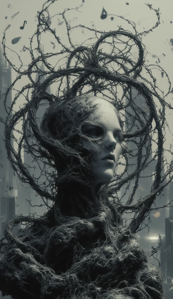 tmasterpiece,HighestQuali,(terroral:1.0), A beautiful beauty,(Neat, Delicate medium hair:1.0),(Perfect upper body for women:1.2),(Wear a rock hoodie:1.0),Stand in the middle of a group of tentacles,(Many smooth tentacles fill the background:1.2),depth of fields,Abandoned factory background,darkly,darkly,Very dark, naked european preteen 11yo girl