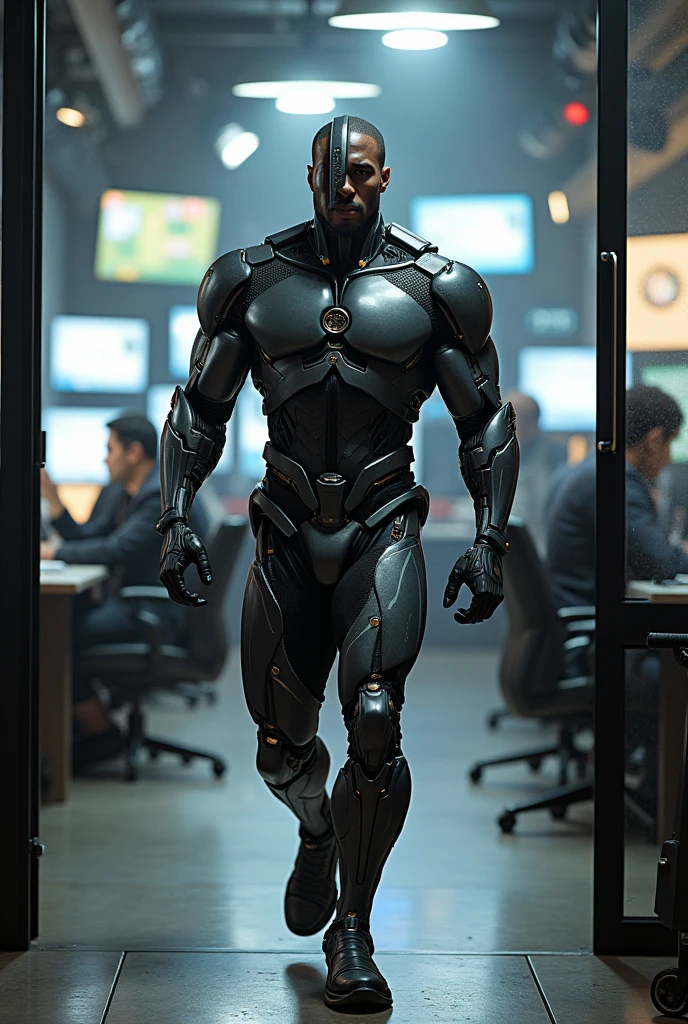 Avec une qualité d'image réaliste, le super-héros de DC Cyborg devient un employé de bureau.