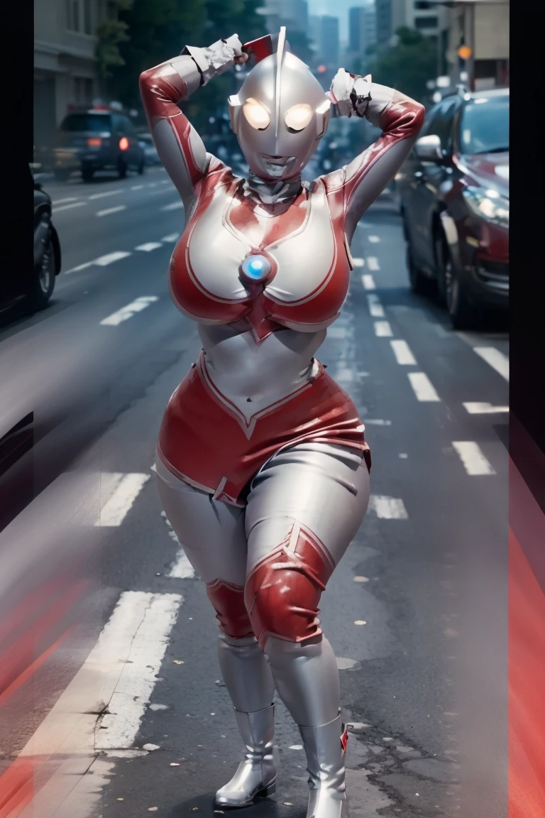 Browsing Caution,masterpiece, highest quality, High resolution, Realistic,One Girl,Female Ultraman, (((Face is Ultraman))),Giantess,(((Big Breasts))), Building Background, Mini City, Metal Reflection, Dramatic lighting, (((Browsing Caution, Widening urethra:1.3))), (Camel Toe:1.2), ((Pee:1.3)),From below, Spread your legs, Show me your crotch, Crotch focus hairless, Urban background, Asahi