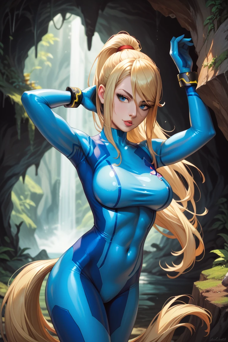 sexy woman wearing torn clothes samus aran