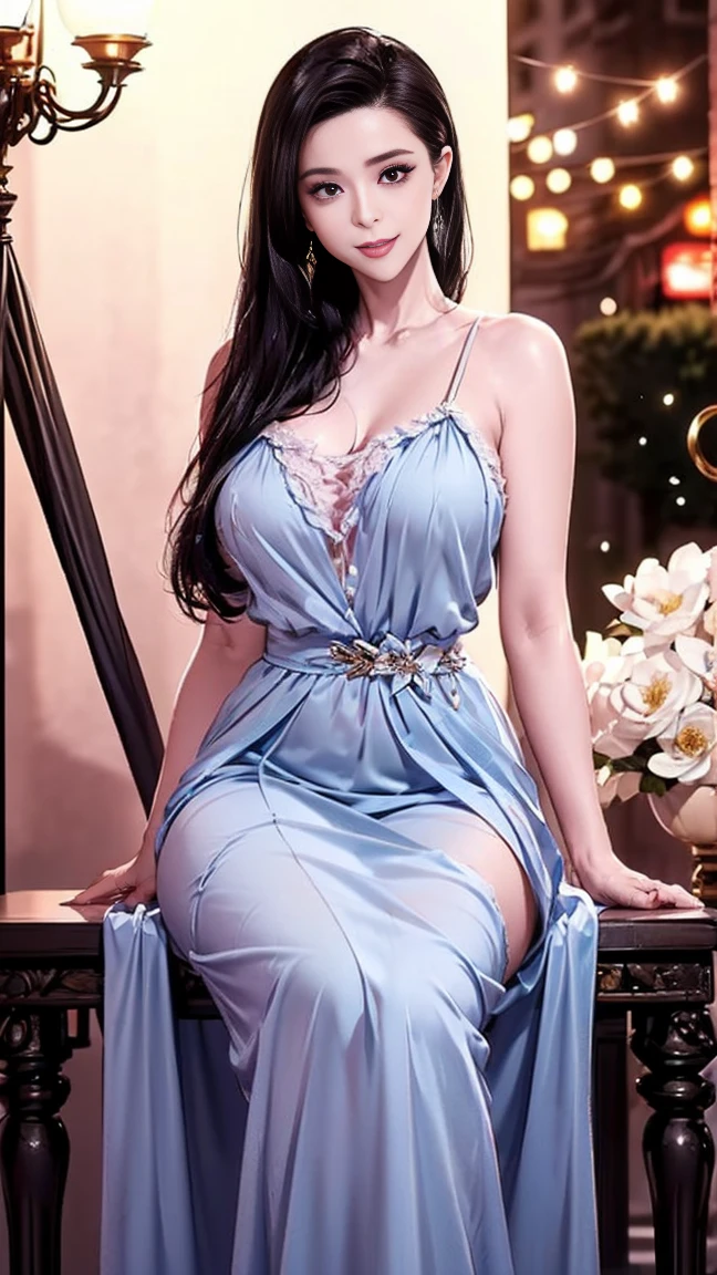 original,and its detailed CG unified 8K wallpaper,masterpiece,masterpiece,Best quality,extreme detailed details,Maximum resolution,Cooking in the kitchen,Exquisite facial features,blue hair around waist, huge breasts cleavage,Blue pupils,Big round eyes,Smart eyes,Lipstick,blue summer dress,Cool,(Breast enlargement:C cup),Best to illuminate,Vivid and bright,Soft Light,Exquisite,Facial features are very clear,Dynamic Angle