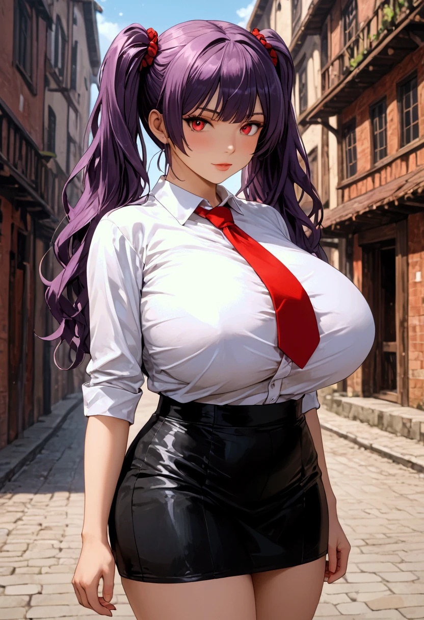 (((Kamiki Izumo )))、(((Purple Hair)))、((( Twin Tails)))、((( full bangs)))、((( white shirt)))、((( red tie)))、(((Pink micro mini skirt)))、(((clothing))),(((( super huge ,  abnormally swollen breasts  ))))、(((HYPER Breast))),((( super huge  ass)))、(((  plump body )))、((( thighs)))、((((( blue sky)))))、(((((Turf)))))、{{{NFSW}}}、{{{masterpiece}}}, {{{ best quality }}}, {{ultra-  Details}}, {{shape}}, {{{  so delicate and beautiful }}},{{extremely  Details CG}}、{{  Unity 8k Portrait}}、{{Fabric Shading}}、{{super  Details skin}}、{{ COMPLETE ANATOMY }}、{{  Details}}、{{Moving Light}}、{{{beautiful  Details eyes}}}、{{{beautiful  Details Face}}}、{{{ realistic, Live Anime}}}、{{{  anime paint}}}、(  perfect face)、(非常に  Detailsな顔)、(  perfect eyes)、( ハイライツ)、(  perfect legs )、( Perfect Breasts )、(Perfect pose)、(  perfect body )、((  cowboy shots))、(((((  Dynamic Depiction  )))))、(((((the above)))))