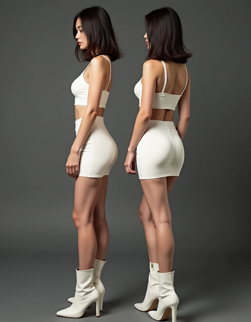 Side view, full length, toned buttocks, European fashion model, smiling, beautiful body, moles on skin, (wind blown hair: 1.4), almost naked, wearing transparent white wet pajamas, looking at camera, (shadow : 1.2) Professional Sharp Focus Studio, Absolute Field of View, Depth of Field, Film Grain, Fujifilm XT3, Crystal Clear Image, Symmetrical Composition (Super Detail), 8k Super Resolution Wallpaper, Best Quality, 80mm Lens, Telephoto Lens, Dutch Angle, Cinematic effects, richness, craftsmanship, cinematography, intricate detail, detail, transparency, grandiosity, maximum detail, ultimate hyper-aesthetics, realism,