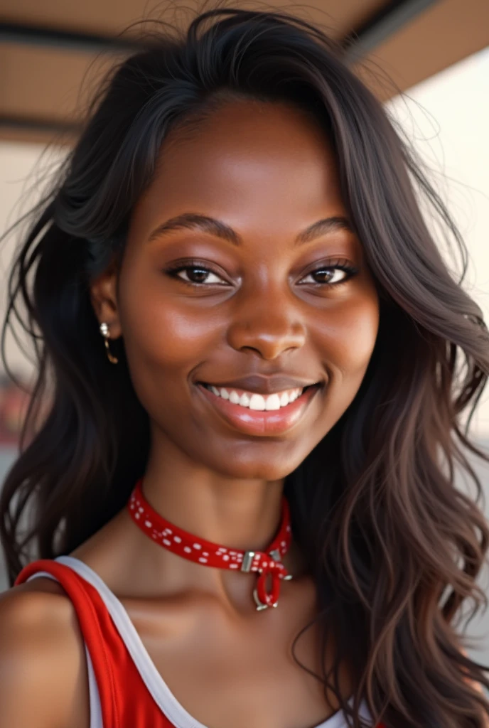 Elle a une peau d'un magnifique ton chocolat, lisse et éclatante. Son visage est délicat, avec des traits bien dessinés : des yeux brillants et expressifs qui attirent l'attention, des sourcils bien dessinés et des lèvres pulpeuses qui se courbent souvent en un sourire chaleureux. Ses cheveux, crépus et volumineux, tombent en boucles naturelles autour de son visage, ajoutant à son charme.
Sa silhouette est voluptueuse, avec une taille fine qui accentue ses courbes généreuses. Ses seins sont pleins et bien proportionnés, mettant en valeur sa féminité. Ses hanches sont larges et se terminent par des fesses bien rondes, qui lui donnent une allure à la fois séduisante et élégante. Elle dégage une confiance en soi qui attire les regards et laisse une impression durable.pupil