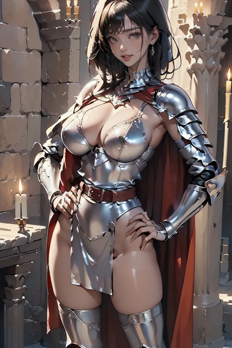 NFV, big breasts, pussy, fantasy, armor, knight, Masterpiece, ultra quality, very detailed