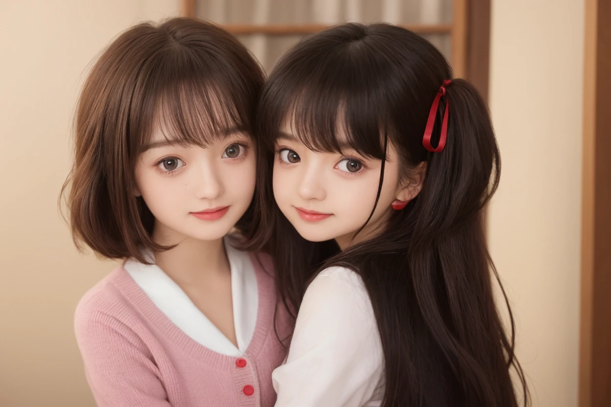 girl 12 years, in a pink sweater and black hat and gloves, cute young girl, child, young teenager, pink skin, children, pink girl, young and cute girl, warm friendly expression, teenager, neon pink and black color scheme, warm smile, young, hot pink and black, beautiful pink girl, wearing gloves, girl, teen girl