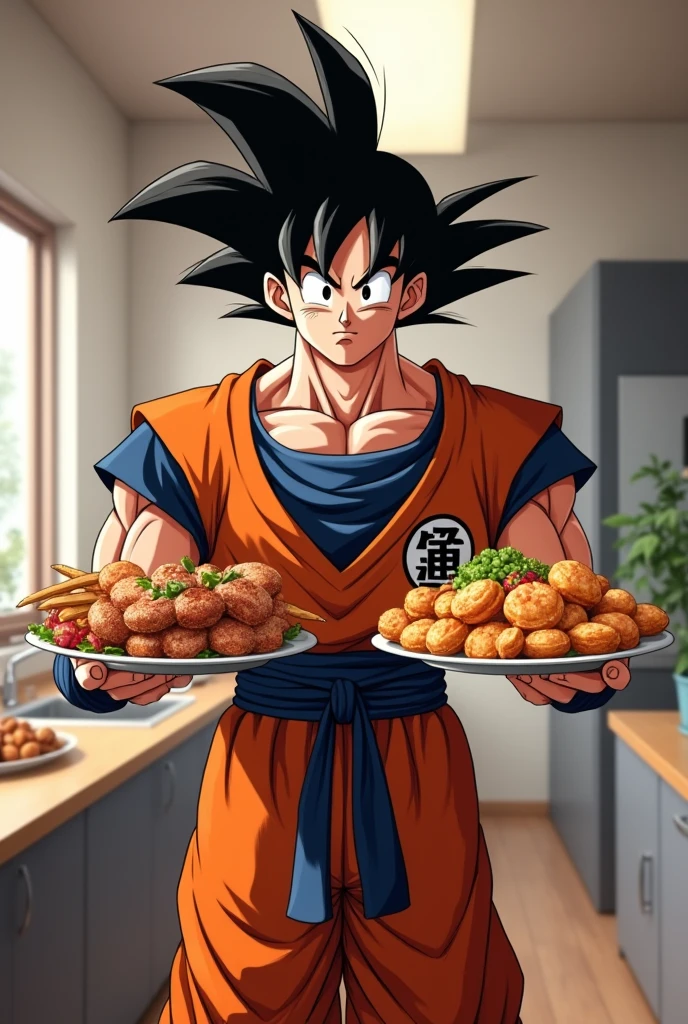 <lora:PE_SonGoku:0.8> PESonGoku, Anime,
holding a turkey in hand