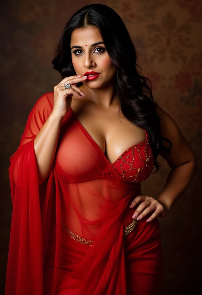 27yo tamil light chubby milf + red saree+uncovered navel+deep clevage