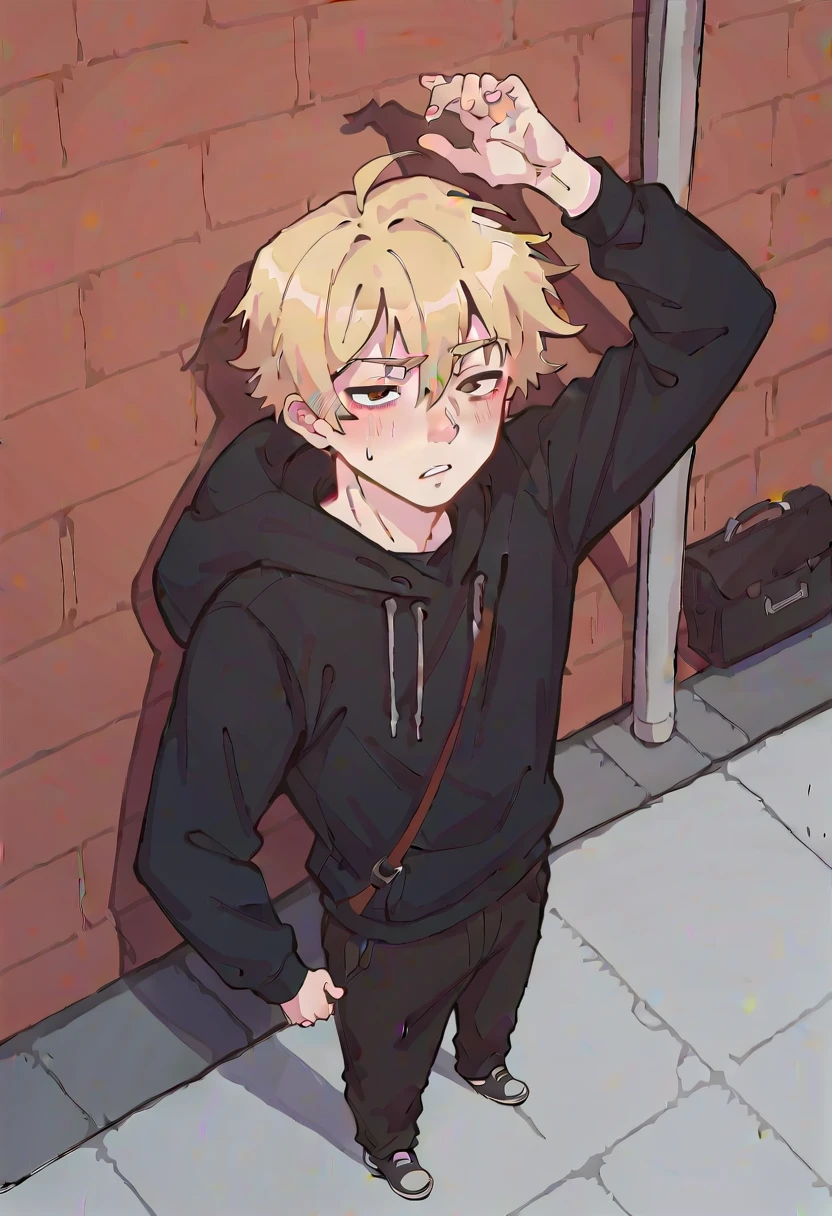 Boy Shota with black clothes on the streets of São Paulo 