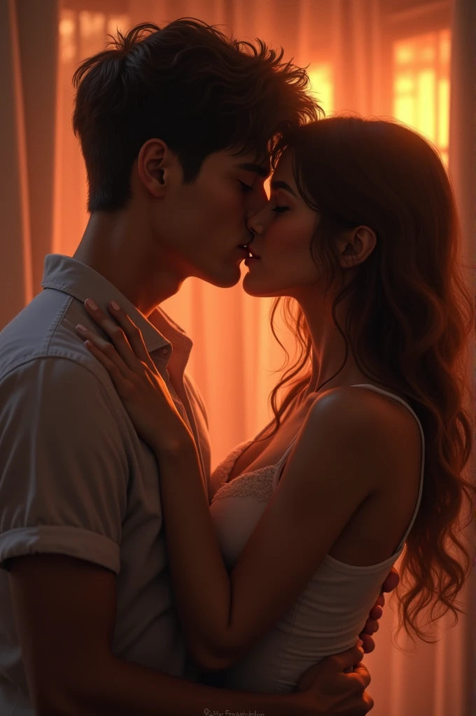 Two Hot Teenagers Man kiss each other 
