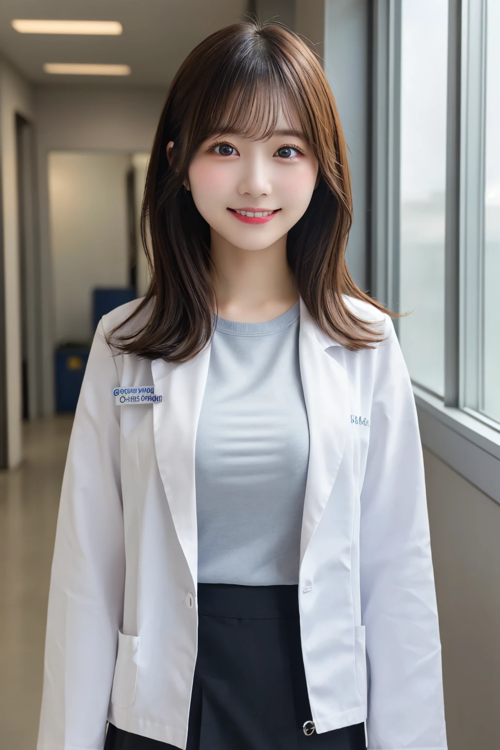 highest quality、Super detailed、Fine、High resolution、8k wallpaper、Perfect dynamic composition、Detailed beautiful eyes、nurse uniform、Chest exposed、Sexy legs、Wavy Hair、Huge、Natural color lips、Bold sexy pose、SMILE、hospital、 20 year old girl、cute、Sexy photos looking at the camera、sexy women