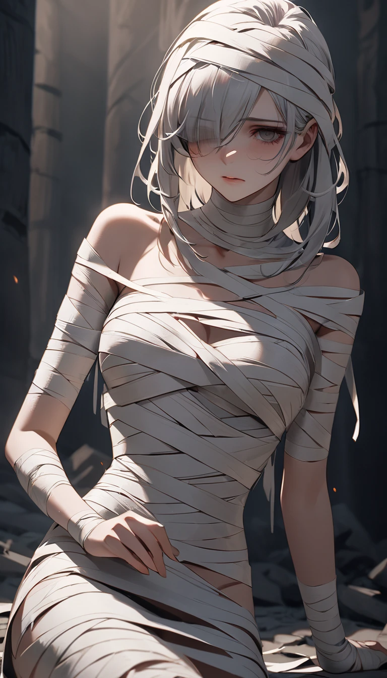 (Masterpiece, super detailed,best quality, official art, beautiful and aesthetic:1.2), cowboy shot,cinematic lighting,from front,1girl:1.3,(real),(highly detailed CG Illustration),short black hair,bangs,(noodles garment),(pasta-made ensemble:1.2),(noodles covering body), complete,(noodles attached her limbs),(noodles covering limbs:1.2),(strings of noodles attached her limbs),(against wall posing), orange seamless background, science fiction, (focus character),real shadow,(naked),