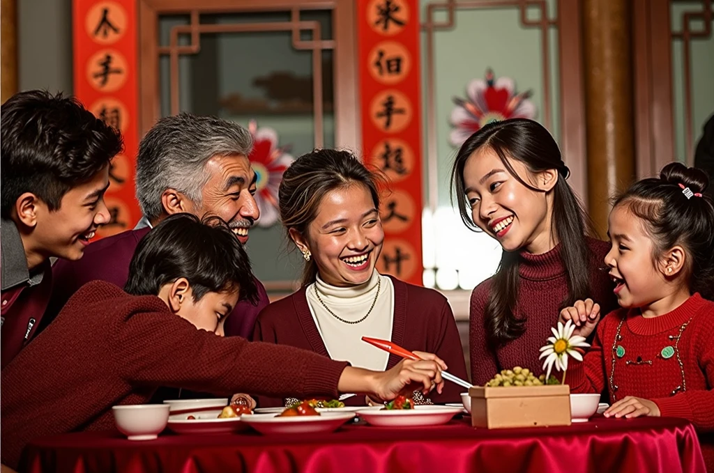 Mid-Autumn Night，The moon hangs high，Family unity，The gentle breeze of the melodious sound of the flute came，Red lights are high，The round mooncakes on the table exude aroma，Sit together，Laughter，Spend the white moonlight together，Feel the warmth of family,Inherit Chinese traditional culture