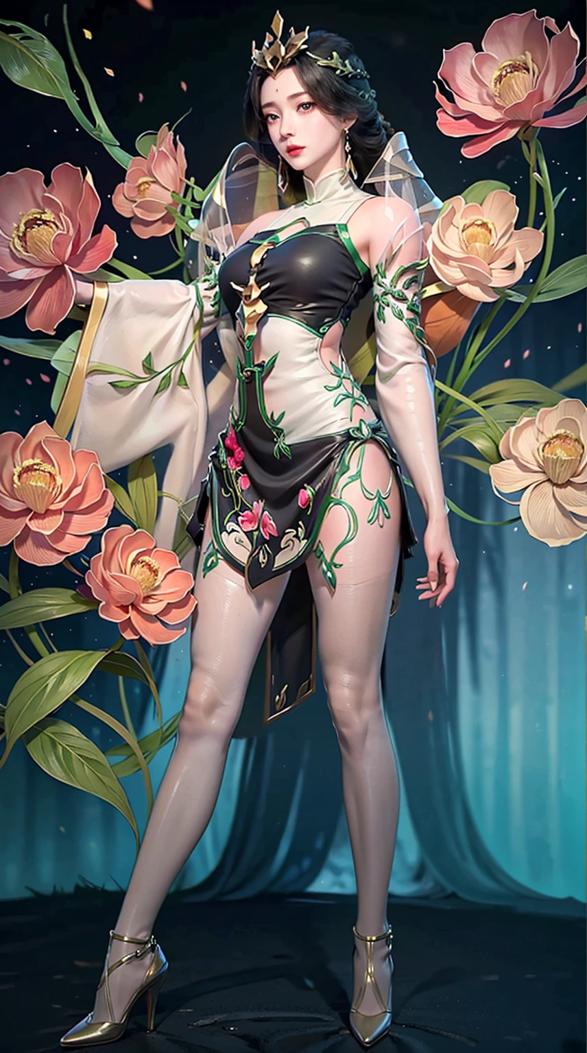 White giant breasted daughter♀,There is a large fluorescent green rose tattoo on the chest,The clothes are ultra-thin and ultra-transparent,Full body bathing,Long legs,Ribbon leg loops are wrapped around the calf,Small crystal sandals on the feet,Fluorescent reddish-green hair,Long hair,Single horsetail,full bodyesbian,Face straight ahead,Open crotch clothing,The chest is extra-large,Raised F cups,Good facial features,beautifulface,nakeness,The top cloth strip is bare,The big belly is tattooed with a fluorescent red rose,Obscene lineoisturizes and flows milk,A MILF
