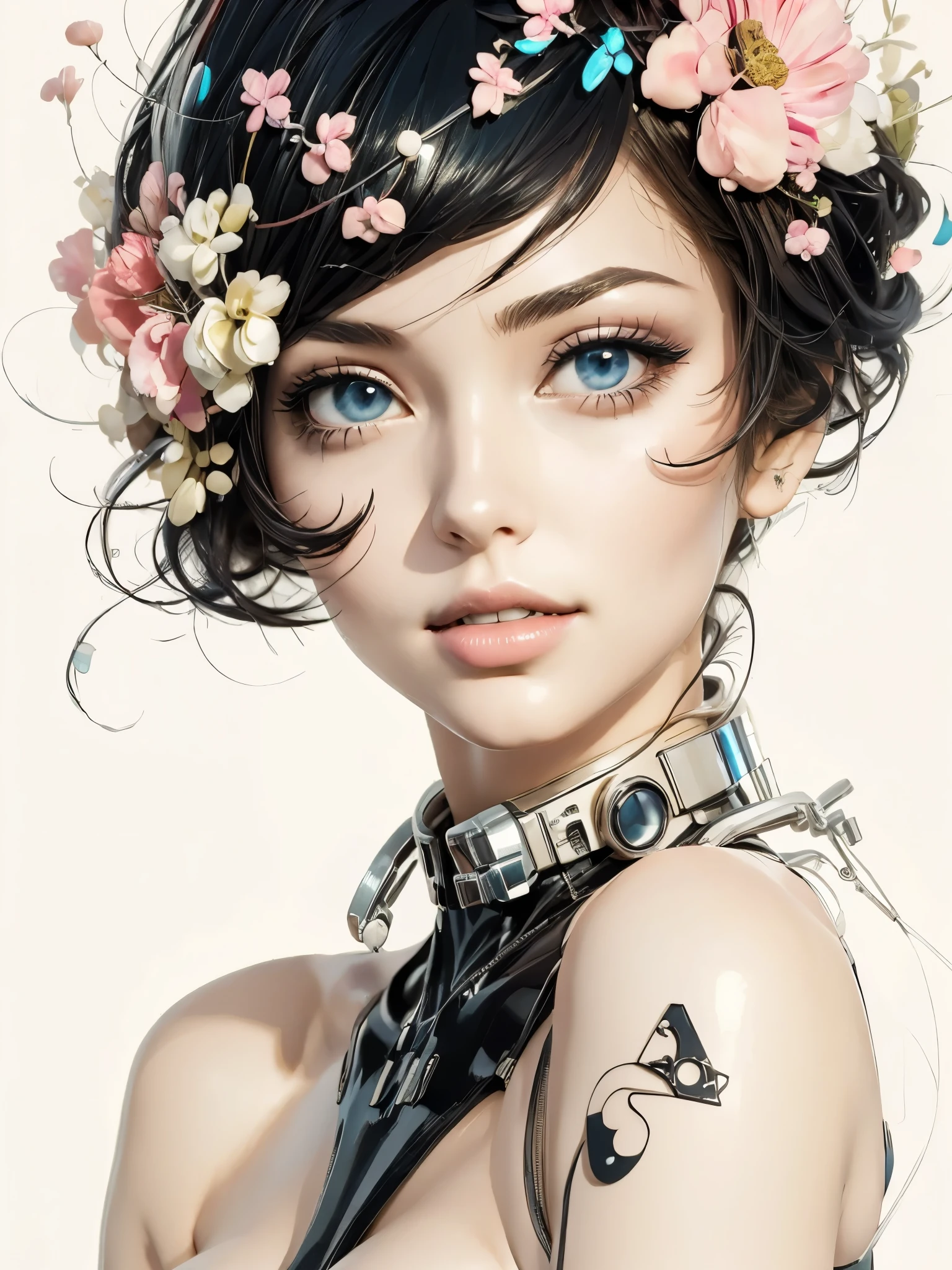 (best quality, masterpiece:1.2), a beautiful curvaceous woman, fit, slim waist, neon latex, cyberpunk city, anime style, simple lines