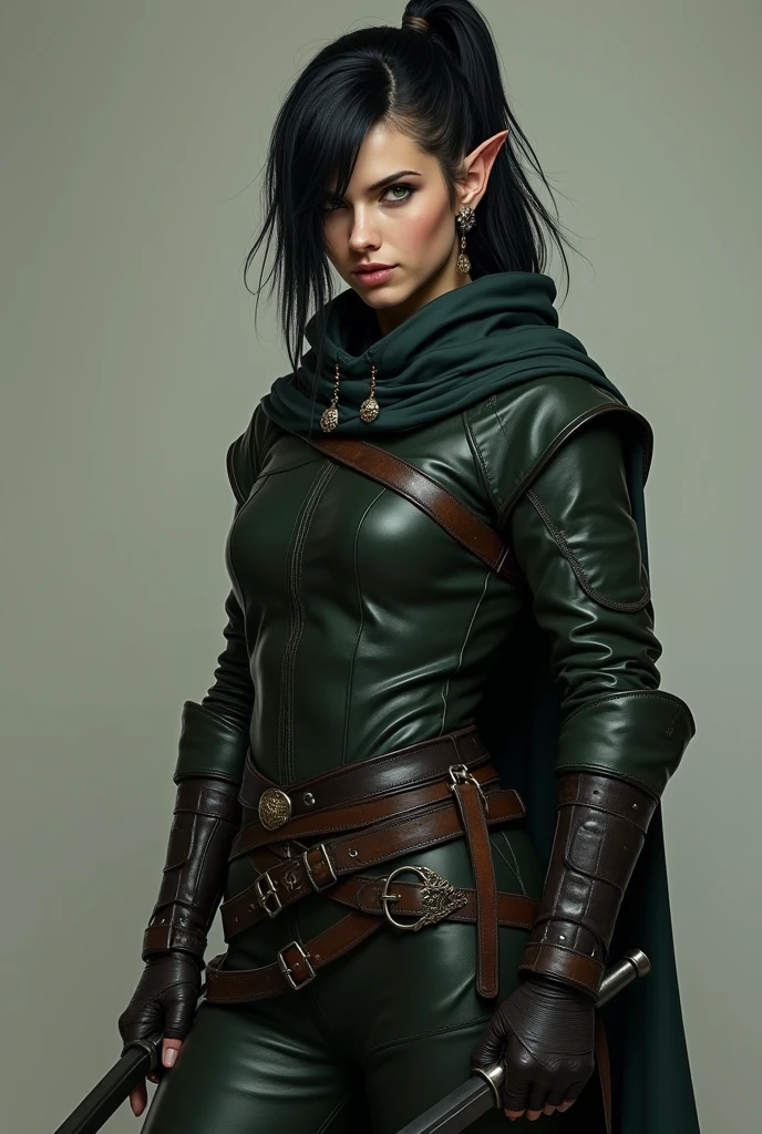8k,A female adventurer from another world,so beautiful(Like the real thing),((A girl in dark green leather armor:1.4)),Brown Hair,Cowboy Shot,Carrying long objects, Large sword,((Dark green combat trousers:1.4)),((Dark green leather hooded cloak:1.4)),Dagger on hip,A broken carriage behind、Perfect Face,Perfect hand shape,charm,Volume measurement,Body balance,超High resolution,super Realistic skin,Digital single-lens reflex camera, Soft lighting, high quality, Highly detailed face, Highly detailed eyes, highly detailed skin, skin, ((slim:1.4))、Scattered beneath the surface of the water, Highly detailed face, Highly detailed eyes, Beautiful expression, lip, Detailed Background, Written boundary depth, Small breasts、Volumetric lighting, Sharp focus, Absurd, Realistic proportions, Excellent ???????, (Realistic, 超Realistic:1.4), 16k hdr, dawn,High resolution,super Realistic skin,super Beautiful expression,Fantasy art,Character Art,Dynamic pose,Compensate,Carrying large luggage on your back,