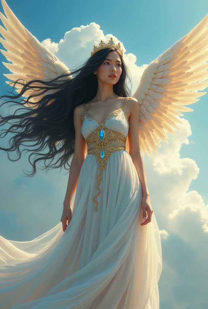 Masterpiece, romantic art, fantasy, fallen angel, white-winged woman, beautiful women, fantasy backgrounds, beautiful worlds, beautiful angels 