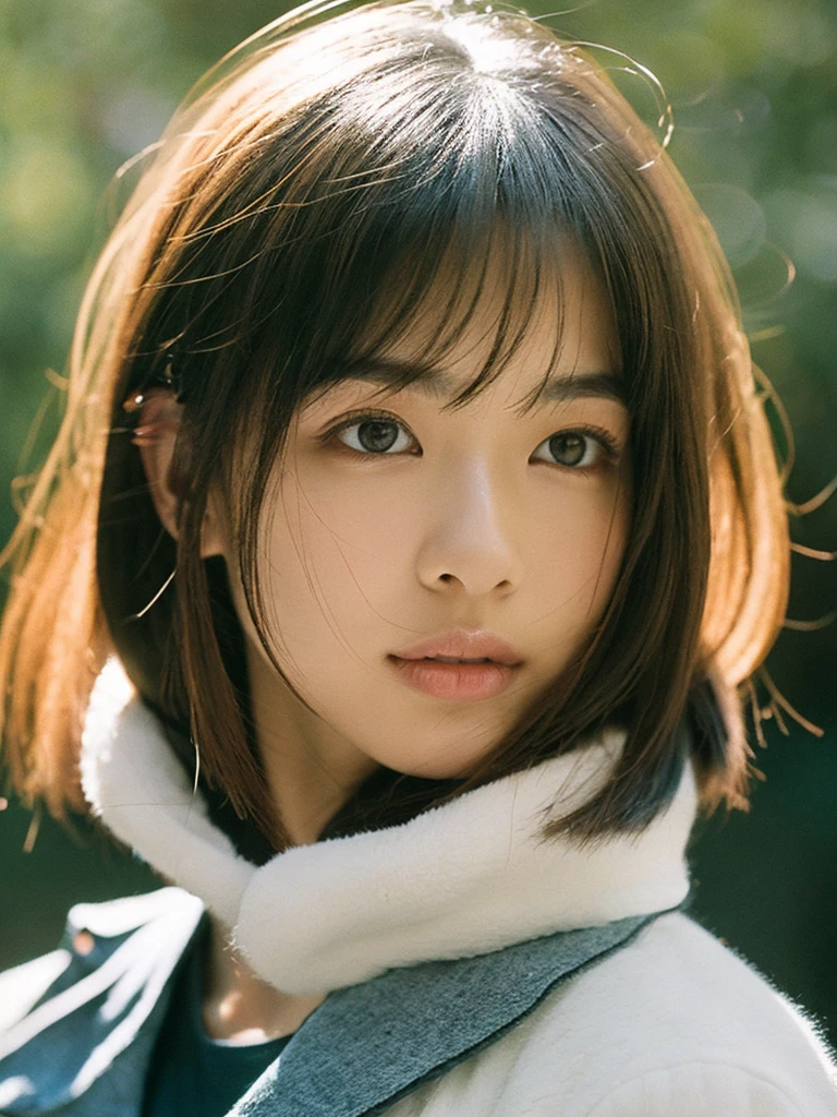 A hyper-realistic image of a single Japanese woman in her early 20s, captured with the nostalgic warmth and subtle graininess of a film camera. Her skin has a warm beige tone with a natural, slightly rough texture that includes visible pores, fine lines, and subtle imperfections such as small blemishes, adding to the authenticity of her appearance. The soft, diffused natural light enhances the film-like quality, casting gentle shadows that create a timeless, organic feel. Her straight, glossy black hair frames her face in a natural, slightly tousled manner, and her deep brown eyes reflect the ambient light, adding depth and emotion. The film camera effect introduces a slight grain and a softer focus, giving the image a warm, nostalgic atmosphere while maintaining the realistic texture of her skin. She is dressed simply, in a way that complements her natural beauty, with the overall composition designed to evoke a sense of genuine, understated elegance. The use of natural light, combined with the deliberately rougher texture of her skin and the film-like qualities, ensures that this image captures the imperfections that make her beauty truly lifelike, focusing solely on this one individual.She is wearing an extreme bunny girl costume.