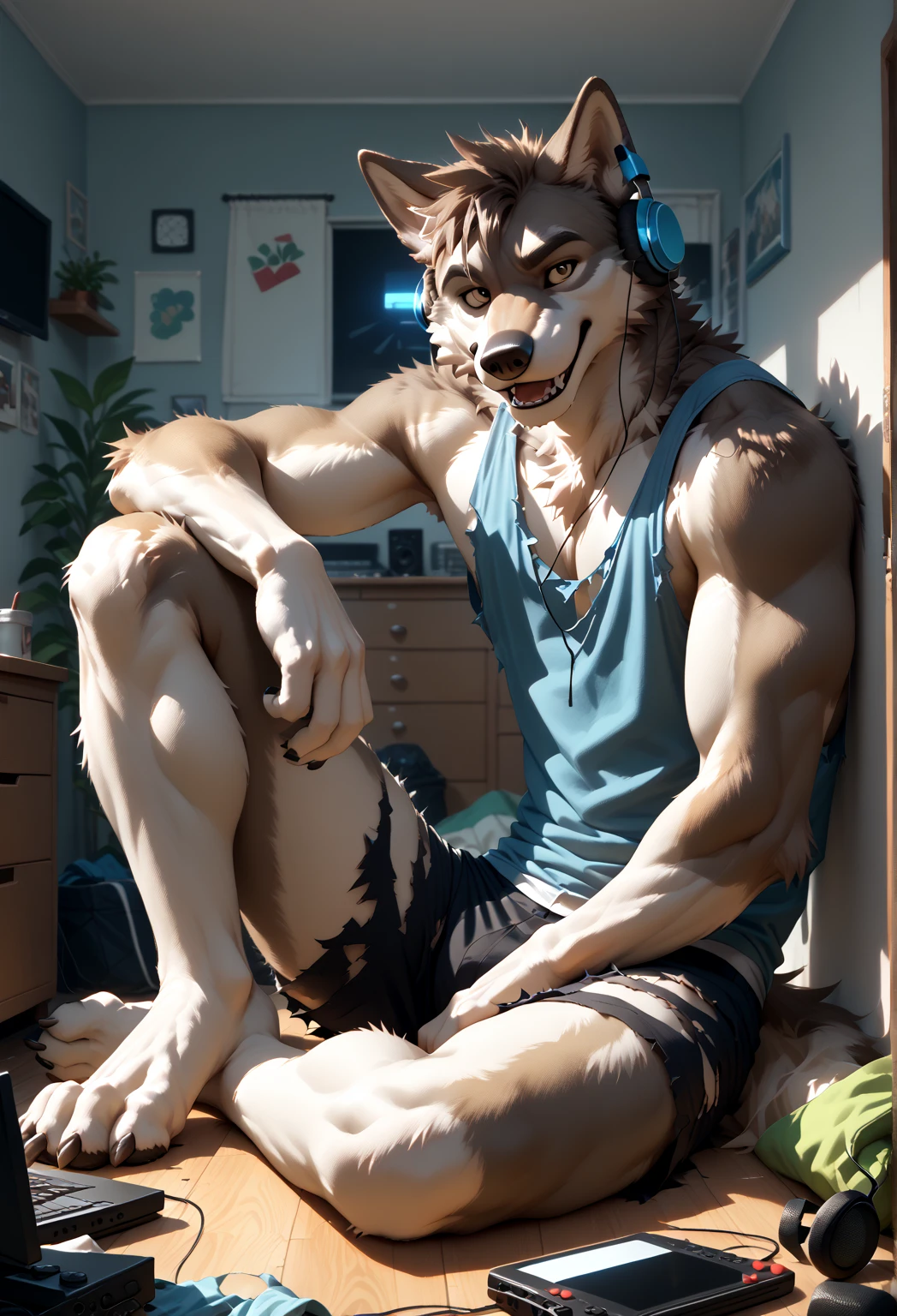 ((solo)), (by darkgem), (by milkytiger1145), (by hemuchang), (by dagasi:0.5), (by waywardmutt), (male, male focus), anthro, furry, (shortstack, shota:1.1), (young, cub:1.1), waffletc, wolf boy, black round glasses, half-closed eyes, light blue eyes, white fur, black hair, hair tuff, (shy), muscular, defined abs, (topless), (naked), (nude), (hyper penis, long penis, veiny penis, foreskin:1.0), muscular, (hyper muscles:1.2), (veiny muscle), motion_lines, (ejaculation), (saggy balls:1.1), (sweaty:1.4), (masterpiece), vibrant colors, (blushing:1.2), (motion lines:1.2), (speed lines:1.2), indoor, bedroom, bed, lying_down, lying, lay on side, on side, looking_at_viewer, arm_raised, (close-up, chest focus), sagging balls, vibrant colors, colorful, absurd res, selfie, full-length_portrait