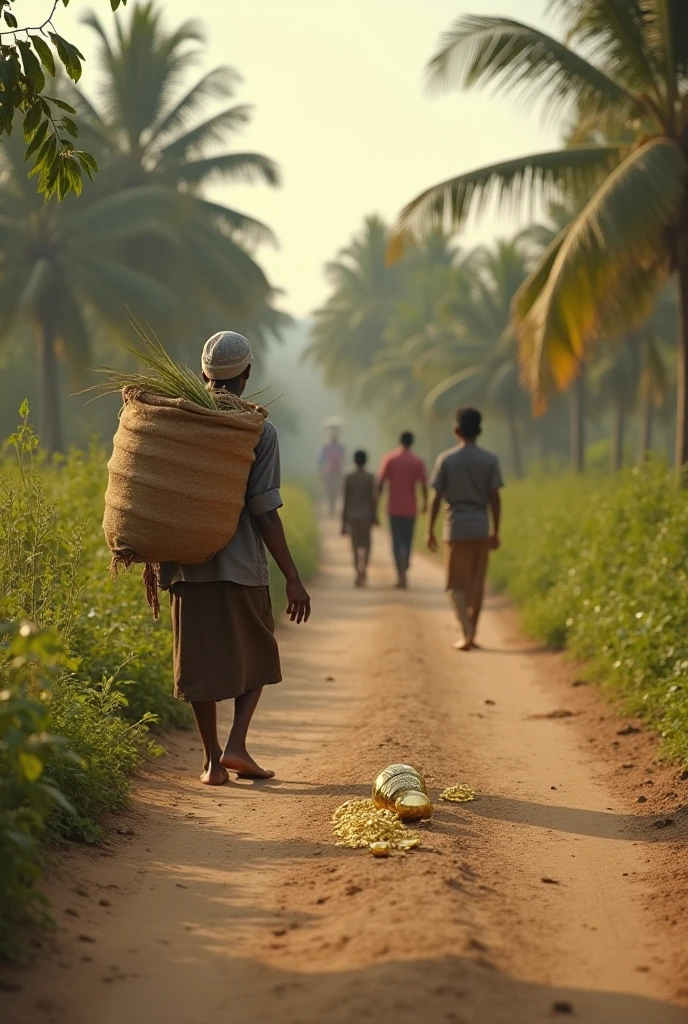Indian farmers during covid 19 wearing mask with a farm behind them