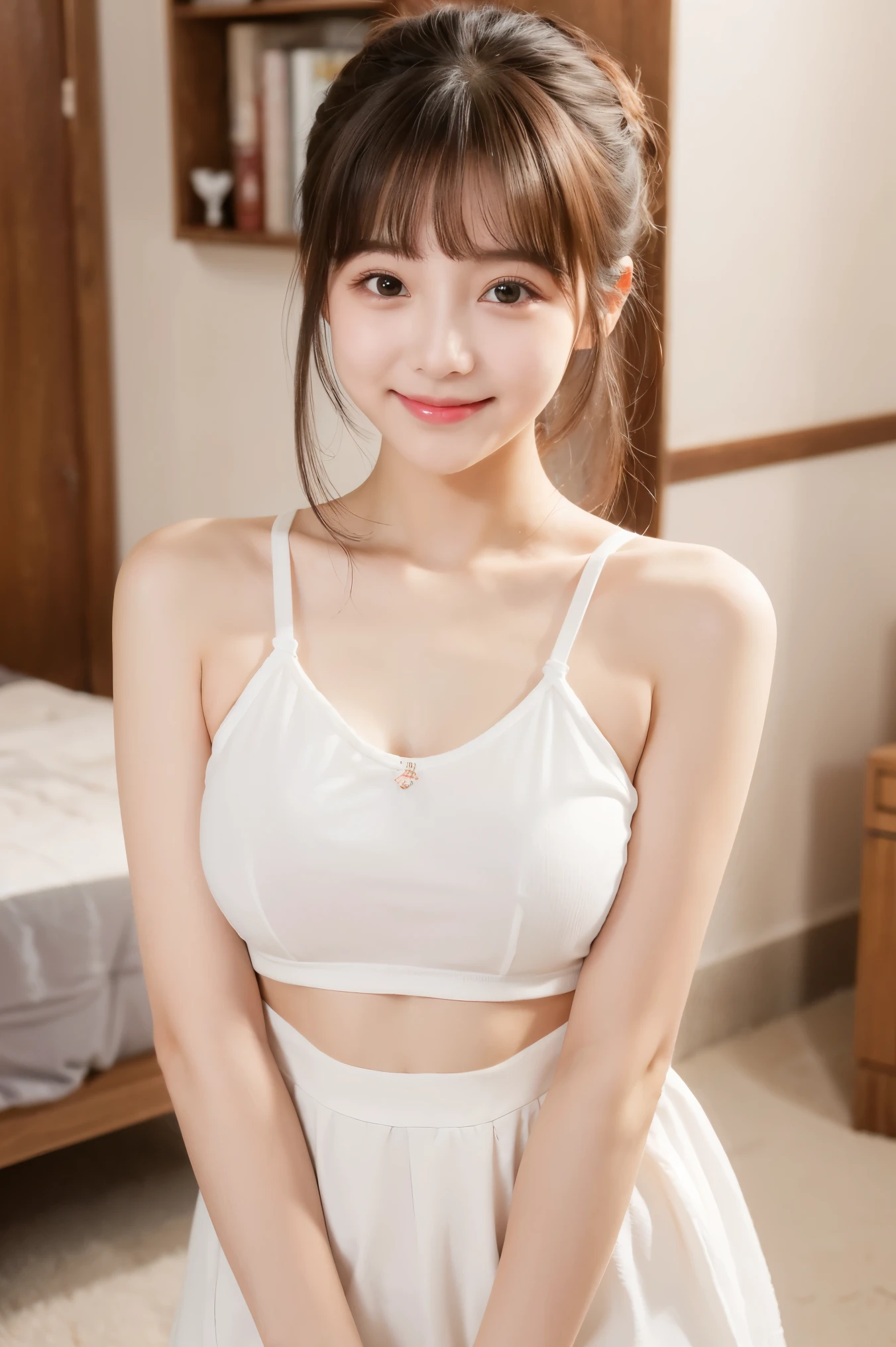 Browsing Caution, (masterpiece:1.0), (Highest quality:1.2), (Ultra-high resolution:1.2), 8K resolution, Canon EOS R5, 50mm, Very detailed, Baby Face, beautiful girl、(6 years old:1.2), beautiful girl、 Japanese、Baby Face、Sharp focus, Cinema Lighting, Beautiful face in every detail, (Compensate:1.2), (Urzan-6500-v1.1), shape, Detailed skin texture, Pale skin, Flat Chest, Thigh Gap, Detailed brown hair, smile, Realistic glowing skin, Beautiful plump nipples,Slim waist, 魅惑的なsmile, show own pussy for the viewer, bautiful puffy nipples,