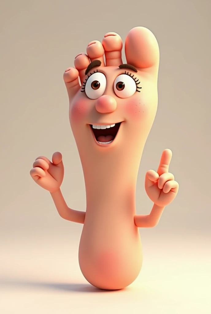a realistic finger image with cartoon eyes and mouth