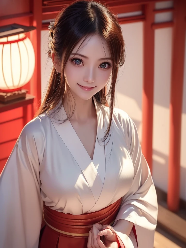 poneyTail、A dark-haired、delicated face、A smile、爆乳、cute nurse、nurse's outfit、Hospital Background、An ultra-high picture quality、ultra-quality、Stereoscopic photography