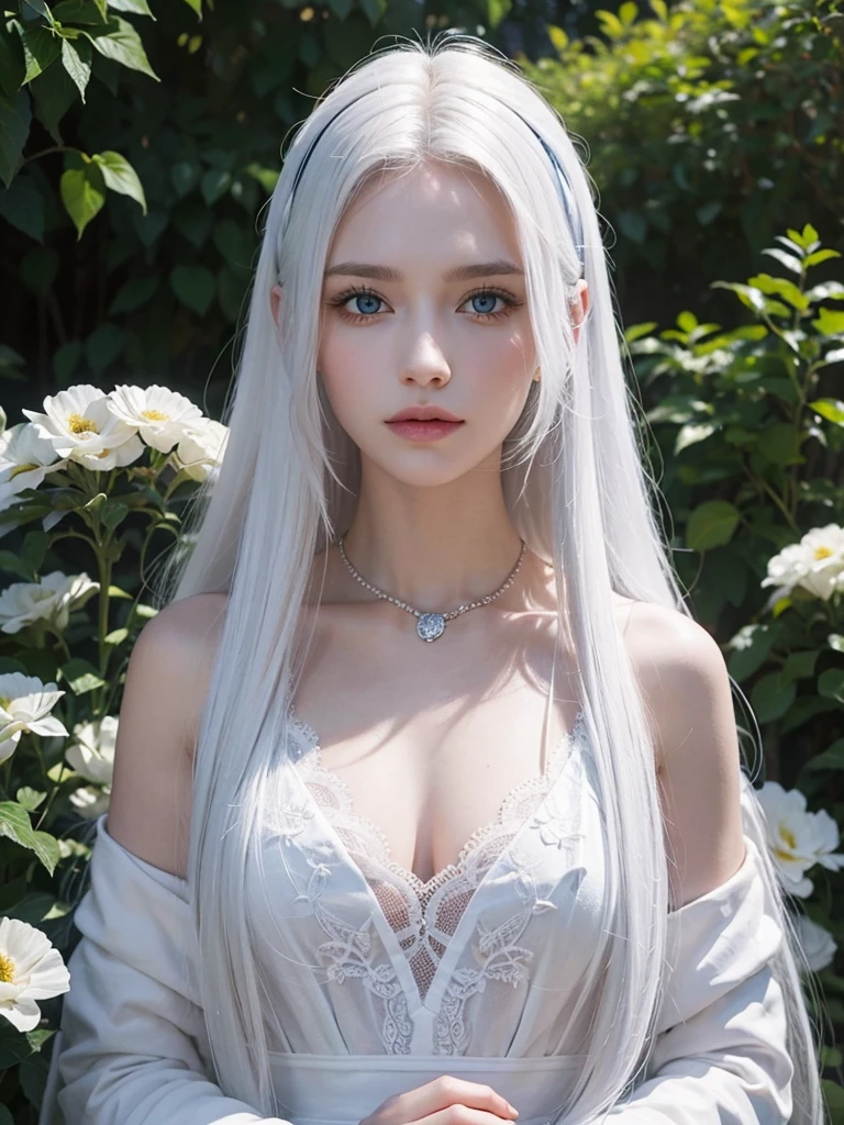 White hair female,close up, concept designs, white background, Caucasian, detailed eyes, detailed lips, elegant breasts, beautiful cleavage, rosy nipples, C cup, naked ethereal aura, flowing hair, elegant pose, intricate jewelry, delicate features, fantasy elements, vibrant colors, soft lighting, dreamlike atmosphere, dynamic composition, surreal landscapes, magical aura, intricately designed clothing, celestial theme, wisps of mist, fine brushwork, ethereal beauty, celestial beings, otherworldly presence, mystical elements. (best quality,4k,8k,highres,masterpiece:1.2),ultra-detailed,(realistic,photorealistic,photo-realistic:1.37), HDR, UHD, studio lighting, ultra-fine painting, sharp focus, physically-based rendering, extreme detail description, professional, vivid colors, bokeh, portraits, landscape, horror, anime, sci-fi, photography, concept artists, color palette, soft pastels, luminous shades, ethereal lighting, angelic figures, cosmic inspiration.