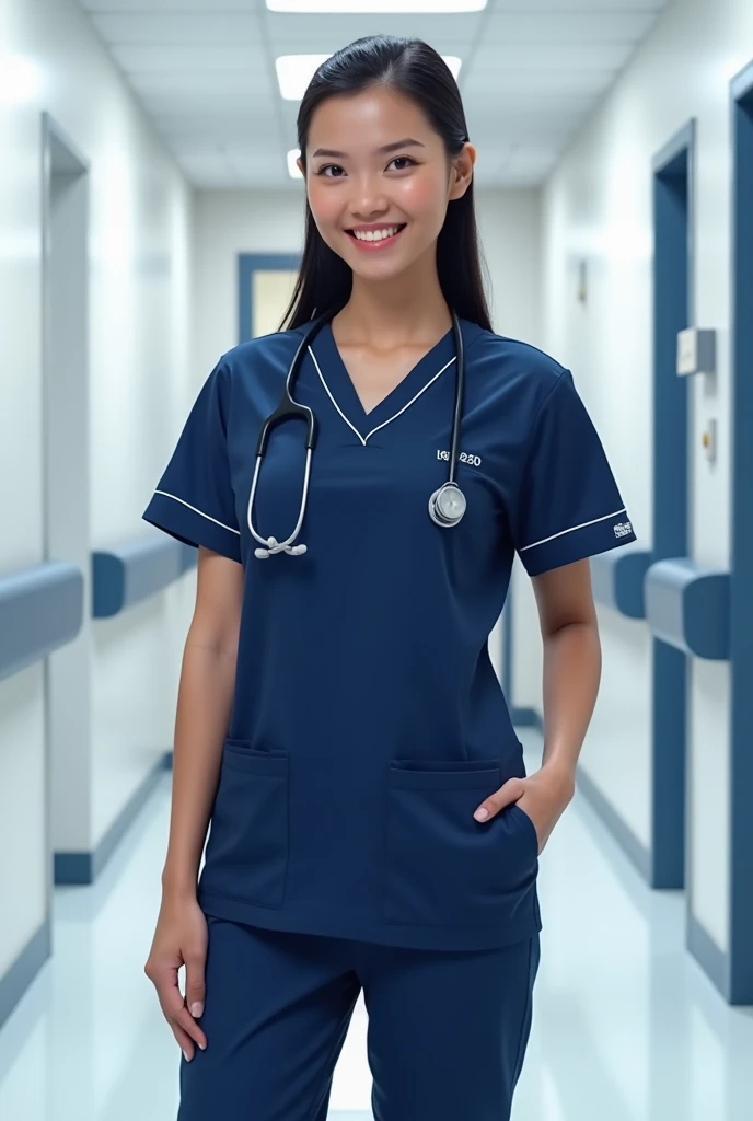 ((best quality)), lady doctor wear scrub

