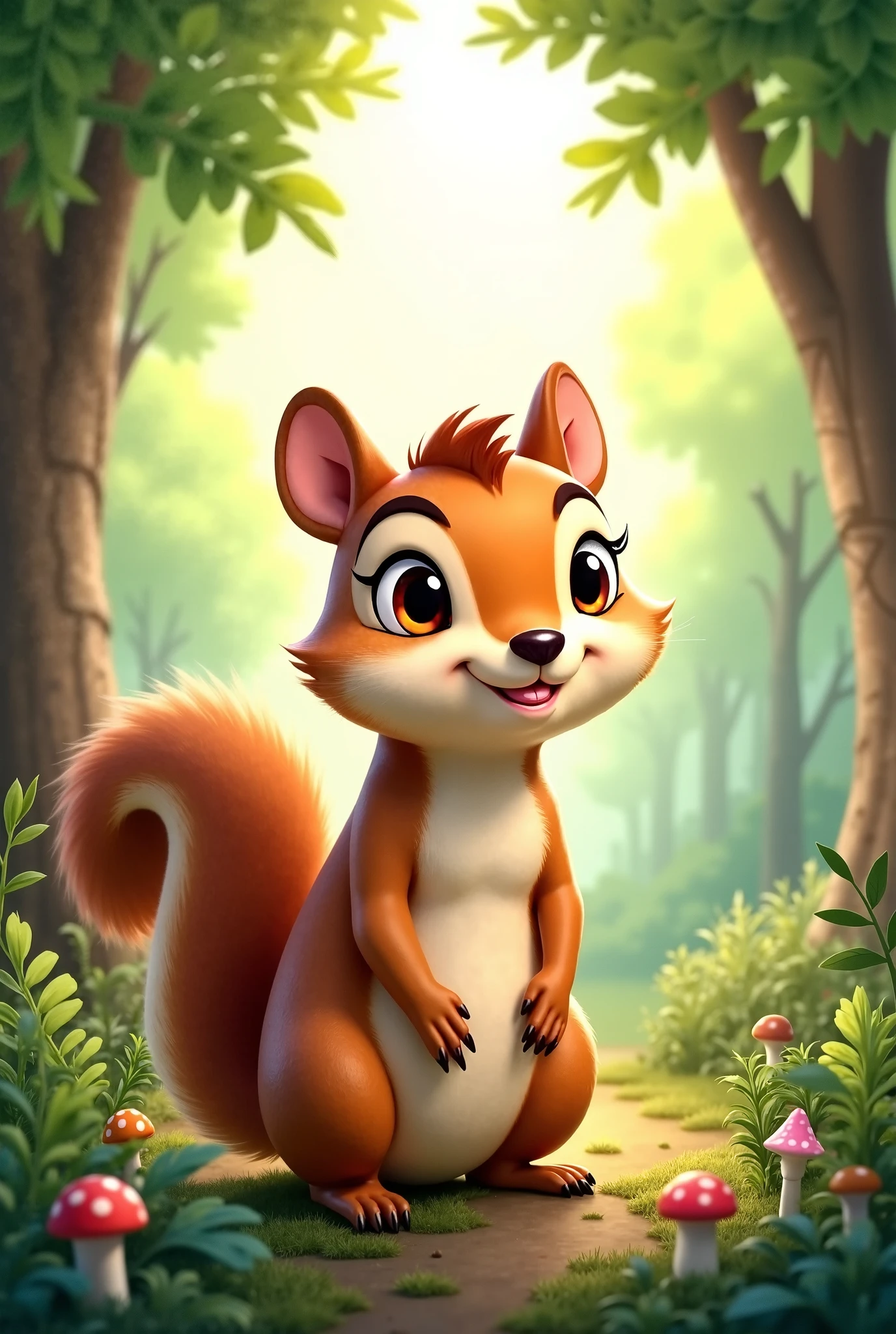A realistic cartoon facebook profile page of a woodland critter 