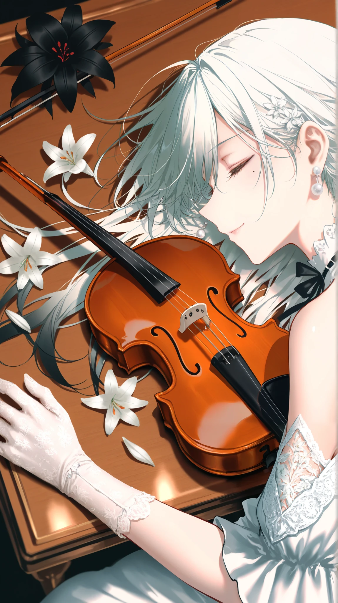 Beautiful long legs and barless violin