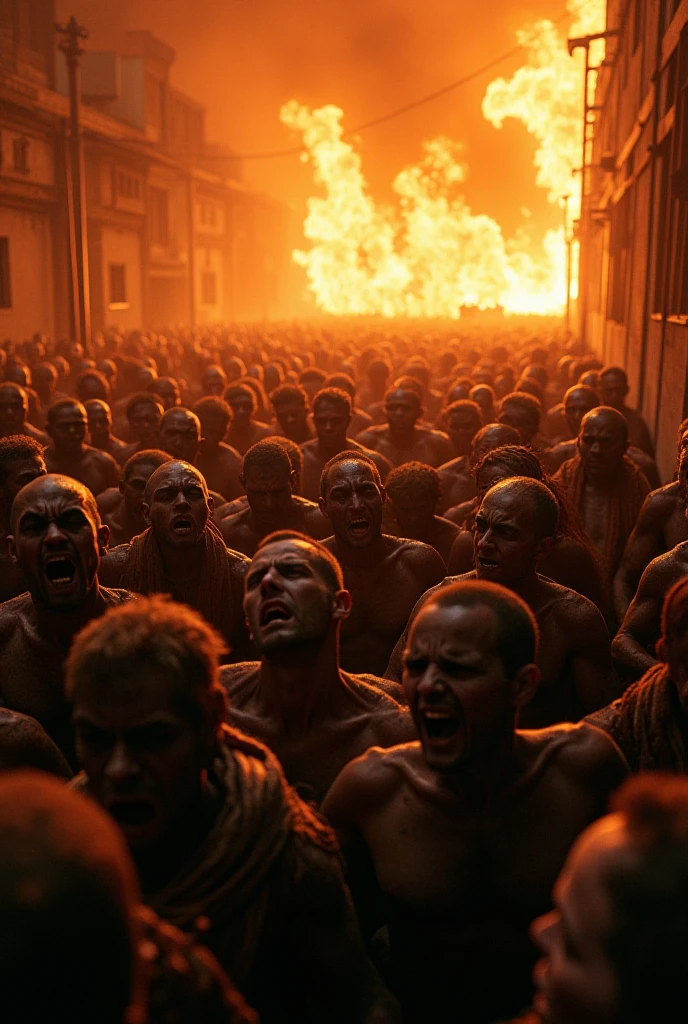 Crowd covered Blood Eat flesh and Meat