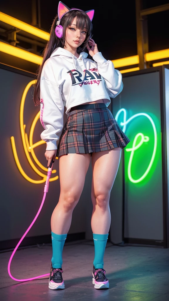1girl in、(Super beautiful)、(ultra beautiful faces)、A detailed face、kpop star、spreads her legs、(masturbation:1.4)、(dildo:1.3)、(Cool jackets and miniskirts:1.1)、white  panties、high-heels、Concert stage、(At SFW:1.1)