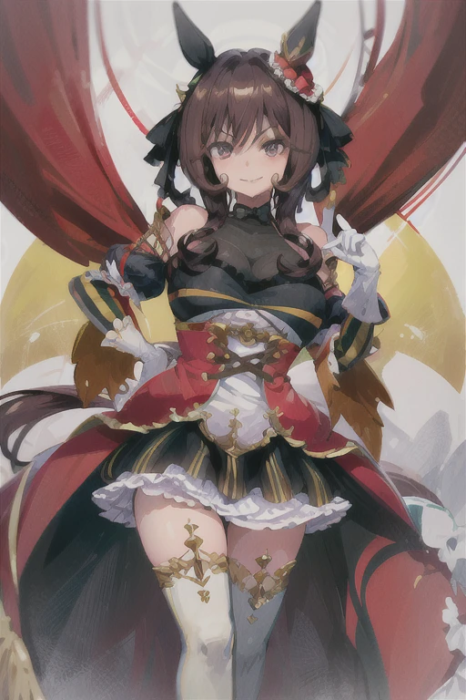 yoshida akihiko, 1girl, bravely default: flying fairy, bravely default \(series\), Nier, final fantasy, yellow eyes, horns, long ears, pigtails