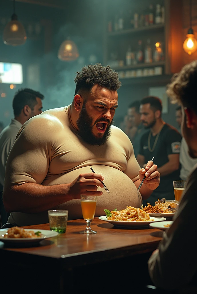 several people sitting in a room with a man holding a beer, Chris Evans con barriga cervecera, incredibly inflated hips, Ryan Reynolds con un traje gordo, biggest haunches ever seen, su vientre es gordo y redondo, vientre hinchable, feliz sabio. he has vientre hinchable, dad bod, Peter Griffin en la vida real, Vientre gordo, Big Stomach, grueso, Gran panza