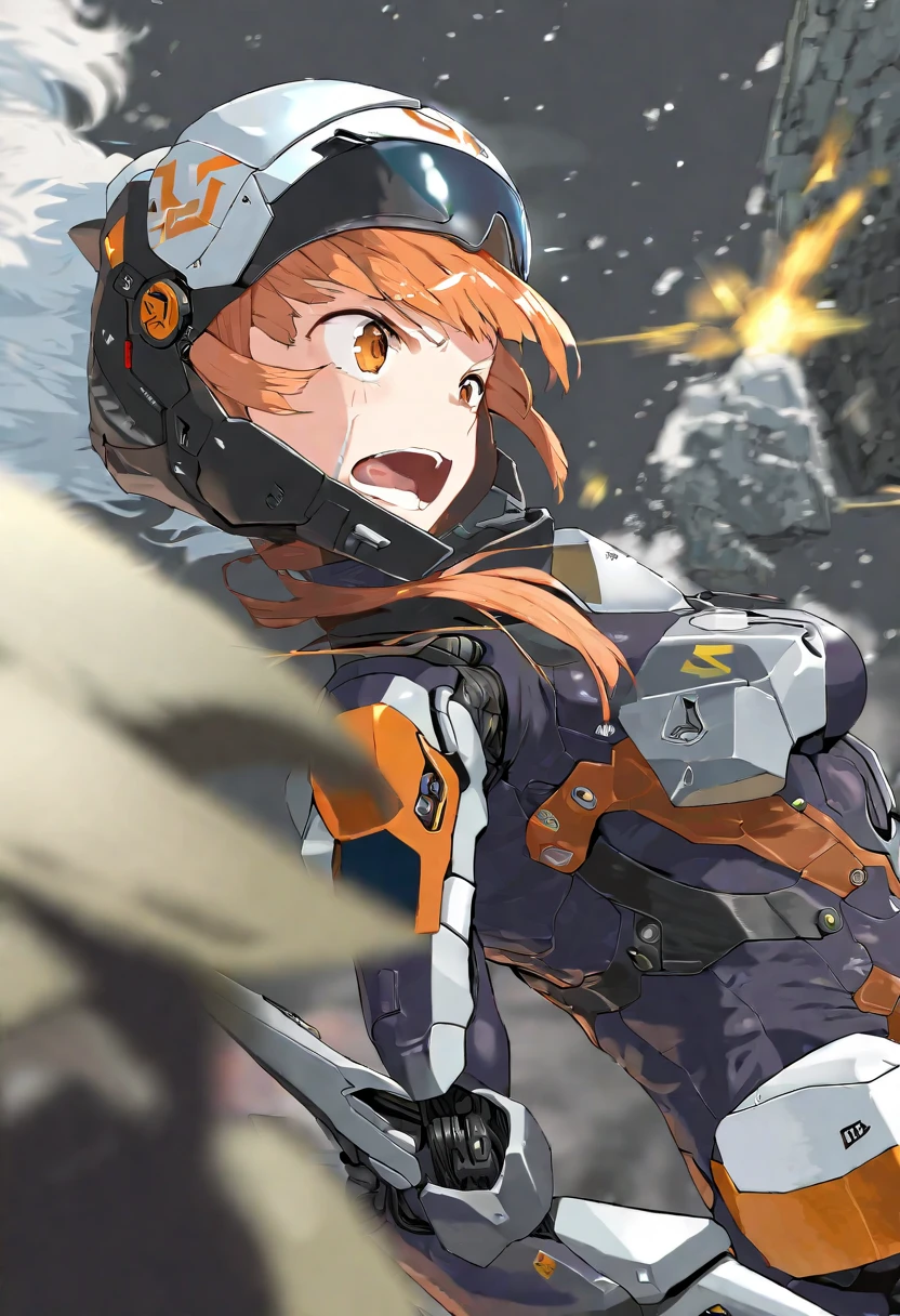 From yu2maru,  1 GIRL, Sci-fi Themes ,  perspective , from side, Protective shield , anger,  open your mouth,  Bodysuit,  helmet , Mechanical Wings,  concept art,  dynamic blur from yu2maru ,   Details,  beautiful color,  Great Quality , particle,   by resistance forces,suguha