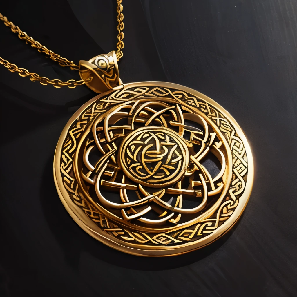Design a pendant inspired by a specific culture, such as a Celtic knot, a Mandala pattern, or an Arabic calligraphy motif. The pendant should have a detailed yet wearable design, crafted in gold or silver, and paired with a medium-length chain. The style should honor the culture's aesthetics while maintaining elegance