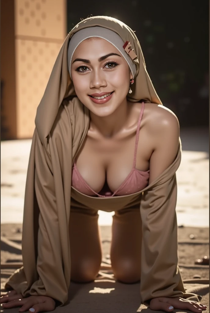 Very Thin body (Wearing Bra Lingerie), (((HIJAB MALAY GIRL))), masutepiece, High quality, UHD 32K, Realistic face, Realistic skin feeling , A Malay Lady, 48 years old, , Very cute and baby-like face, (((FLAT CHEST))), (MATRIX WORLD), ((look In front at the camera and SADNESS)), ((())), (((CUTE GIRL))), ((BROWN LIPS)), ((BROWN)), (undress). WEAR BRA LINGERIE, green, red, yellow, lace breasts,